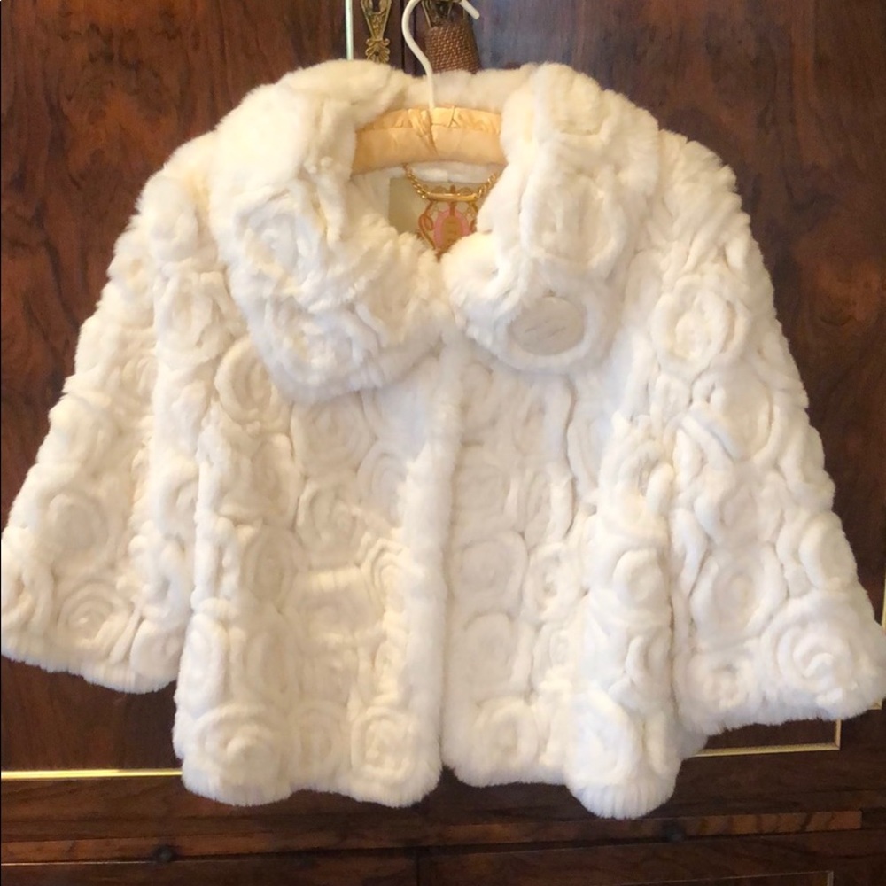New White Rex Rabbit Short Jacket